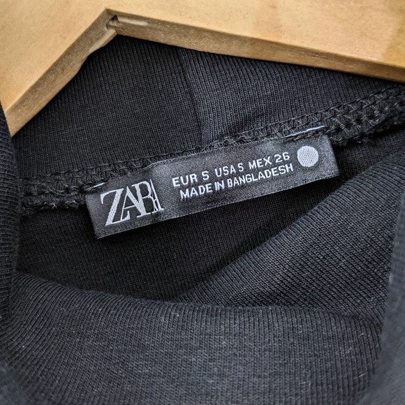 Zara Size S Womens Turtleneck Long Sleeve Top In Black - Picture 6 of 6